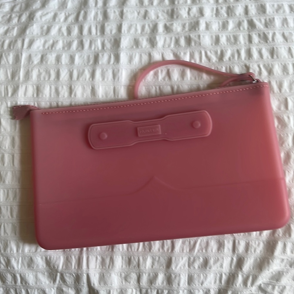 Hunter Pink wristlet semi-transparent